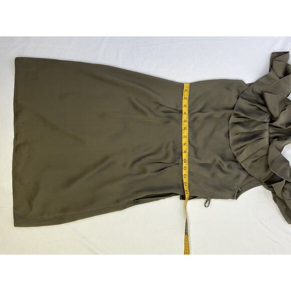 Banana Republic 100% Silk Sheath Mini Dress Tan Size 4 Party Cocktail - Picture 9 of 15